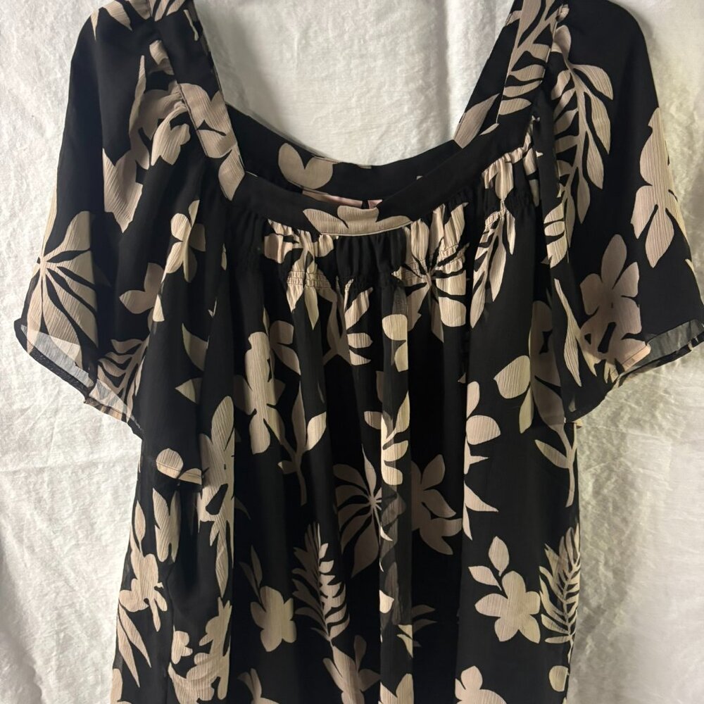 EVRI Women's Short Sleeve Floral Summer Cool 4X